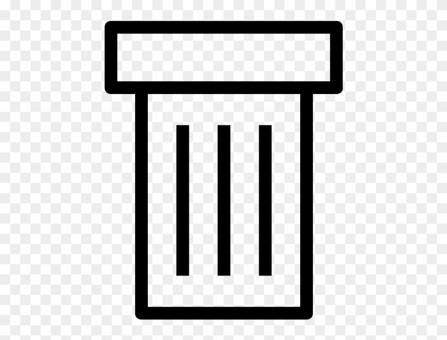 Trash Can Clip Art Black And White - Png Download