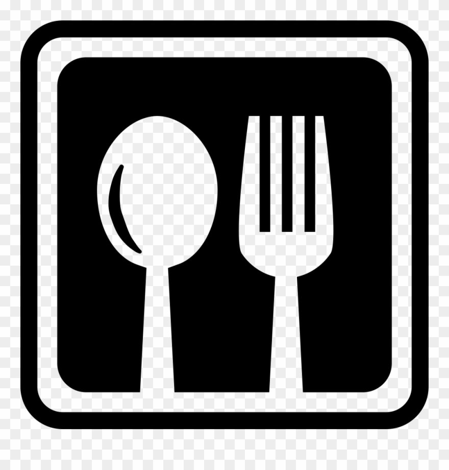 Restaurant Cutlery Symbol In A Square Comments Clipart