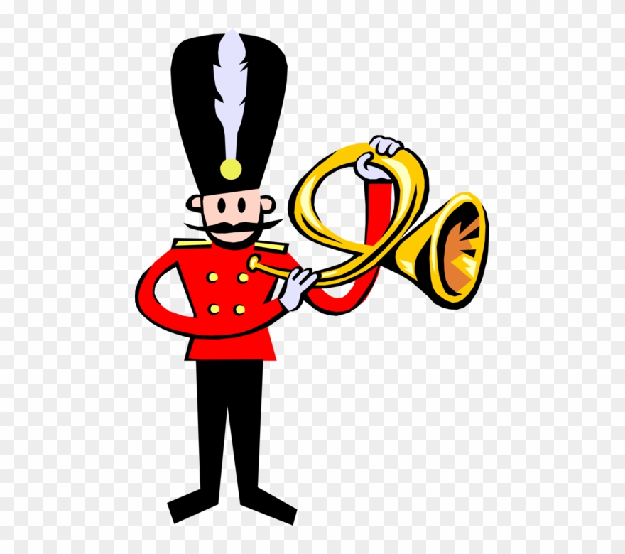 Vector Illustration Of Child's Toy Soldier With Brass Clipart