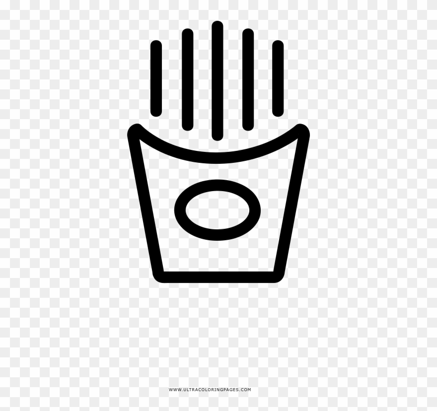 French Fries Coloring Page Clipart