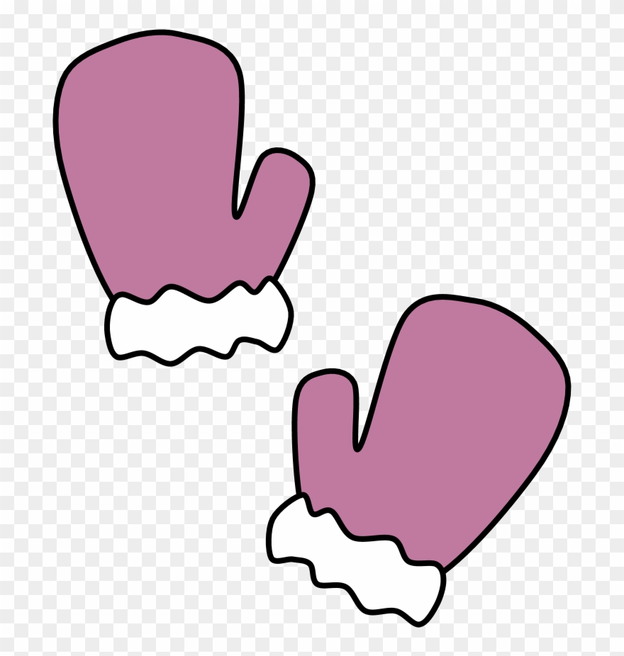 Mittens, Fur Cuff, Lavender, Clipart