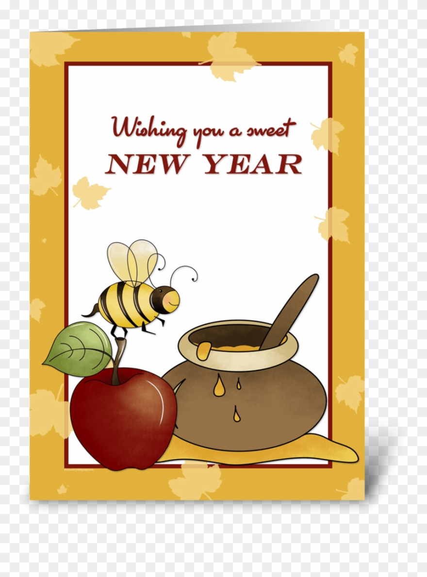 Rosh Hashanah Apple, Bee And Honey Clipart