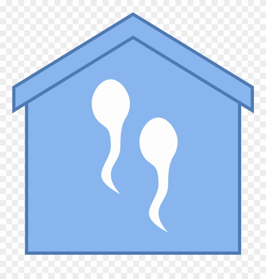 It's A Logo Of Two Sperm Cells Inside A House Shaped Clipart