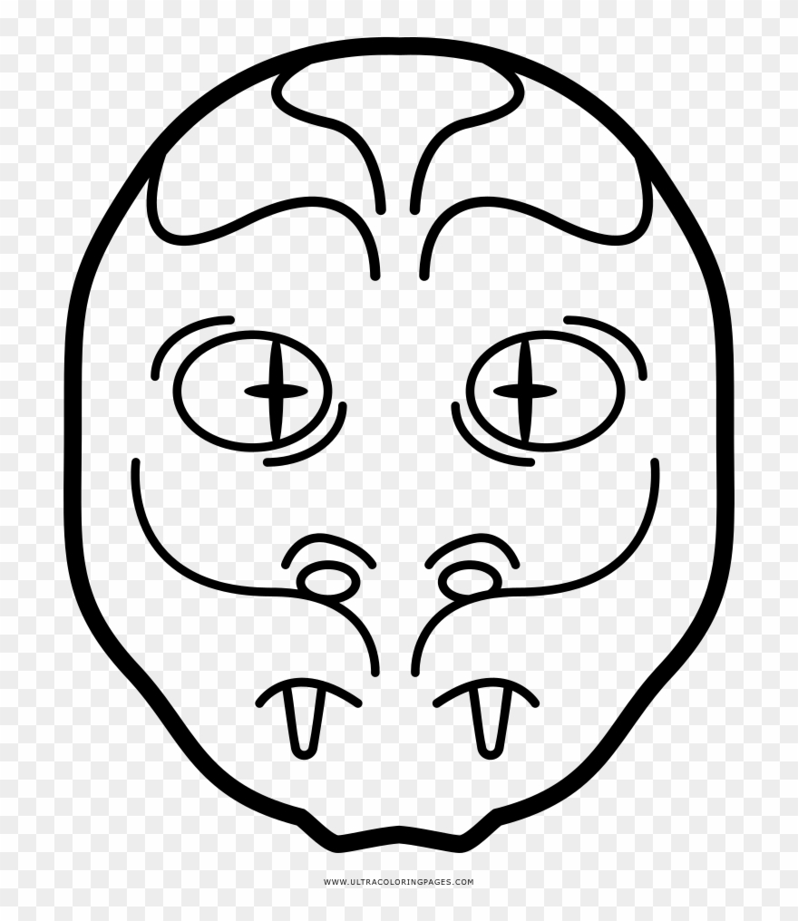Snake Face Mask Coloring Page Clipart