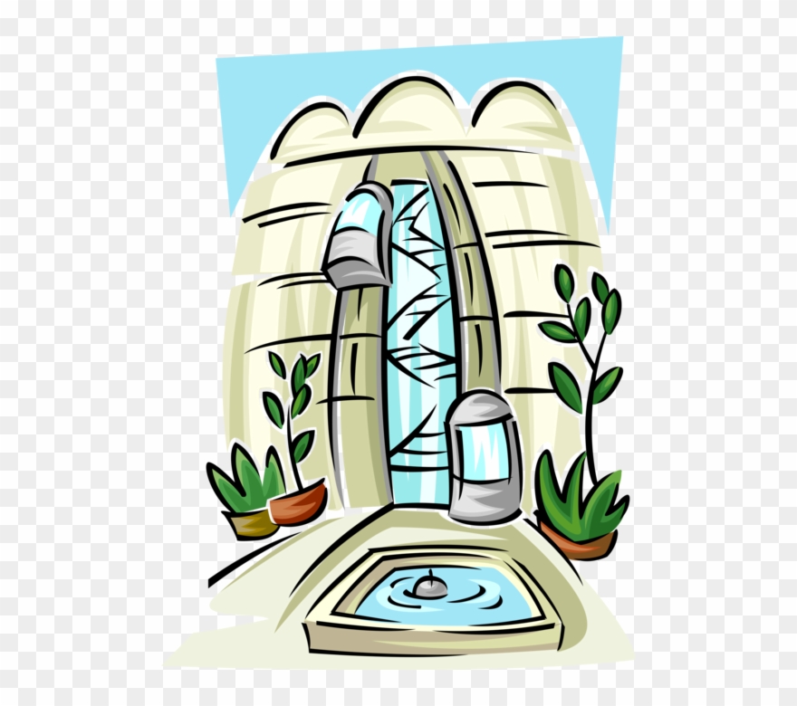 Vector Illustration Of Tourist Hotel Provides Lodging Clipart