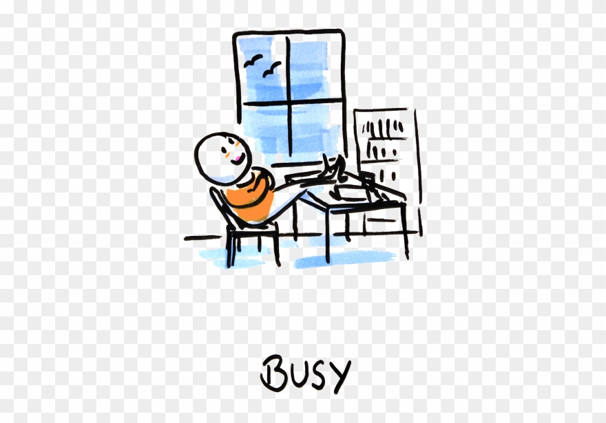 Person Relaxing At Her Desk Clipart