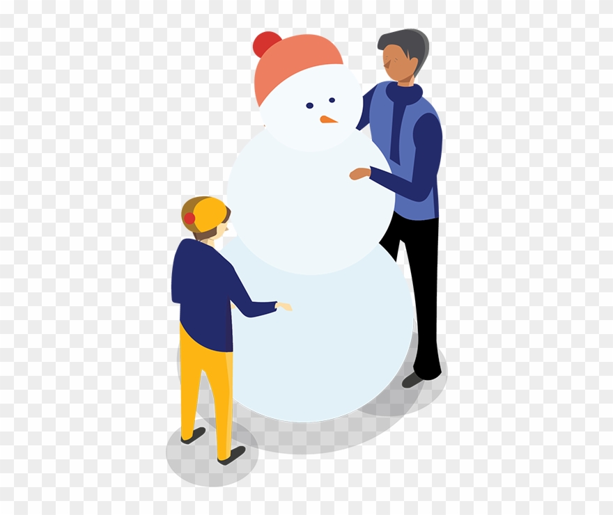 Isometric Snowman Clipart