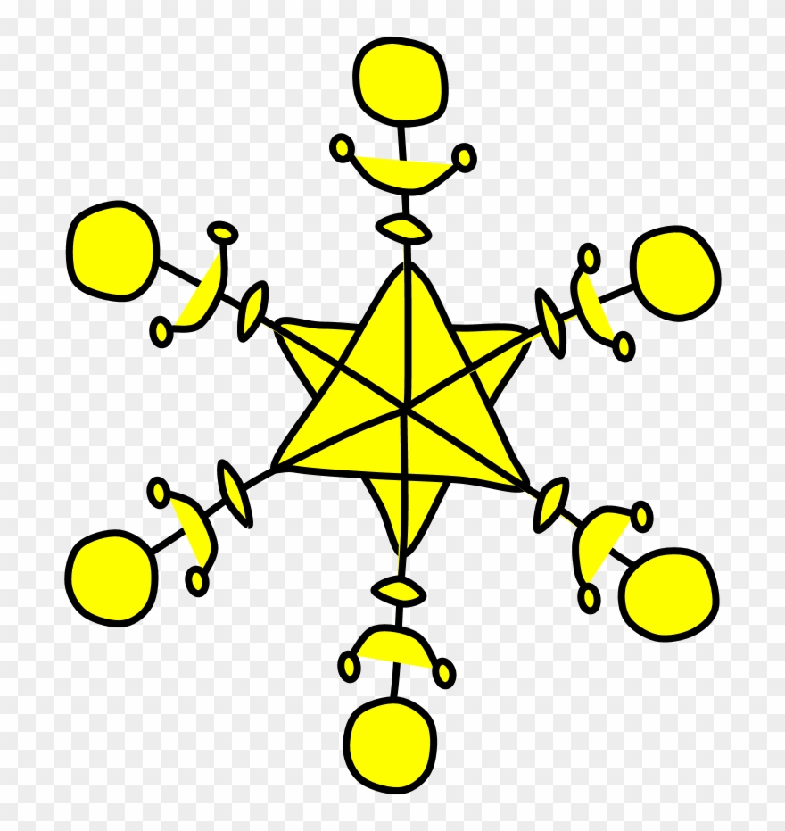 Star Of David Snowflake, Yellow, Clipart