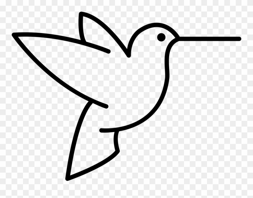 Humming Bird Outline From Side View Clipart