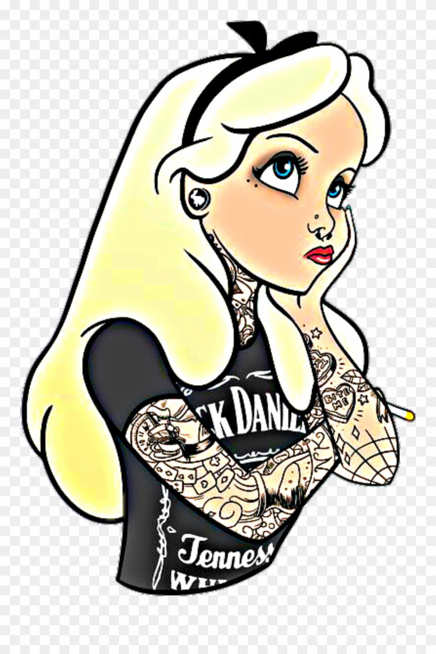 Aliceinwonderland Jackdaniels Tattoo Piercing Hotgirls Clipart