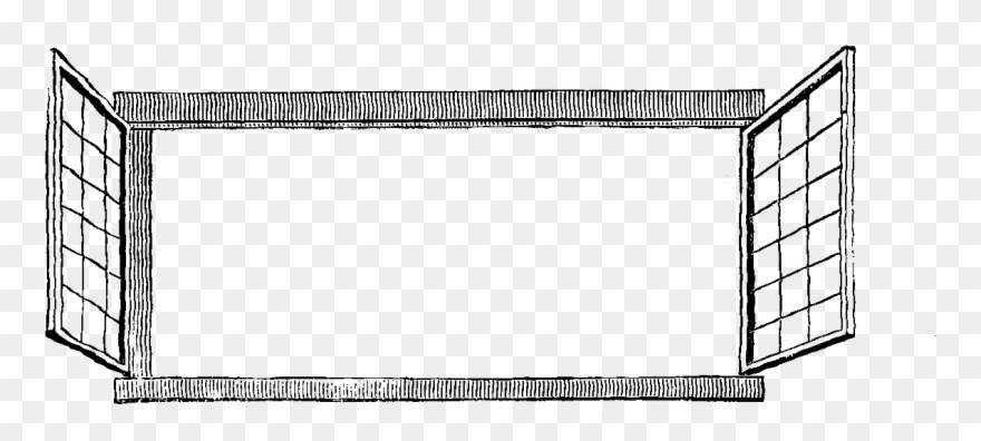 Window Clipart Black And White For Best Open Window - Png Download