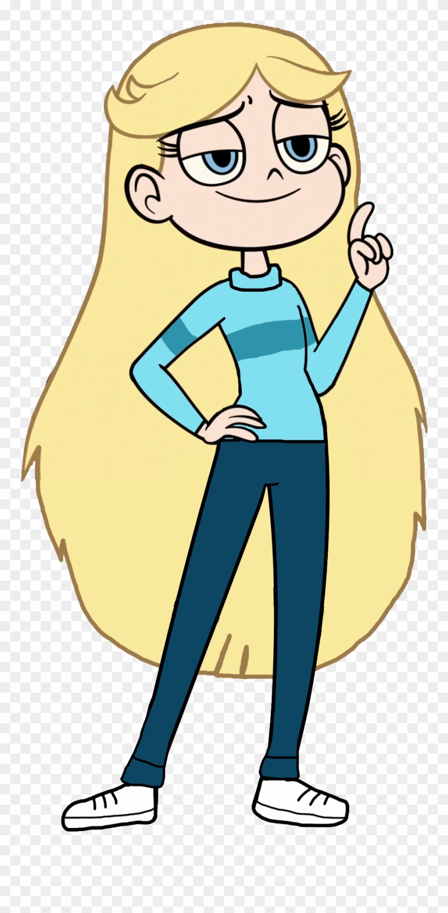 Copia De Star Butterfly Wears Jeans And Pink Sweter Clipart