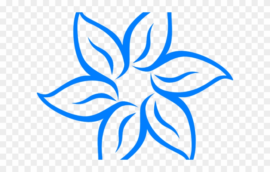 Blue Flower Clipart Outline - Png Download