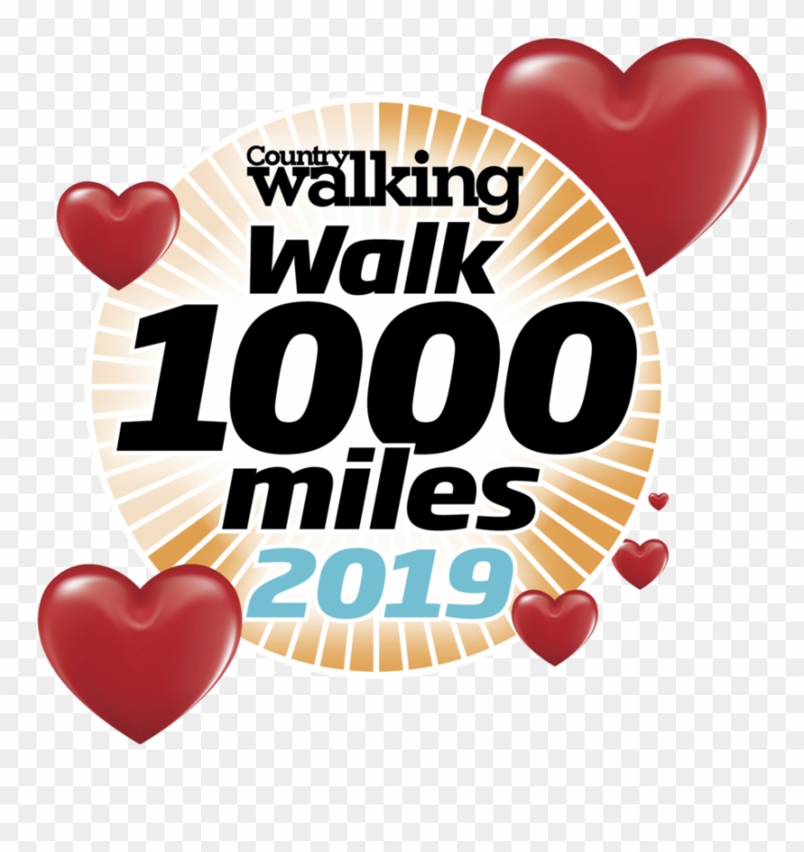 Walk 1000 Miles Logo 2019 With Hearts Clipart