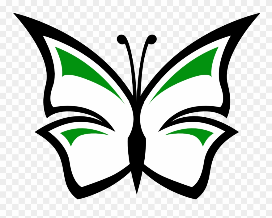 Butterfly 68 Black White Clipartist - Png Download