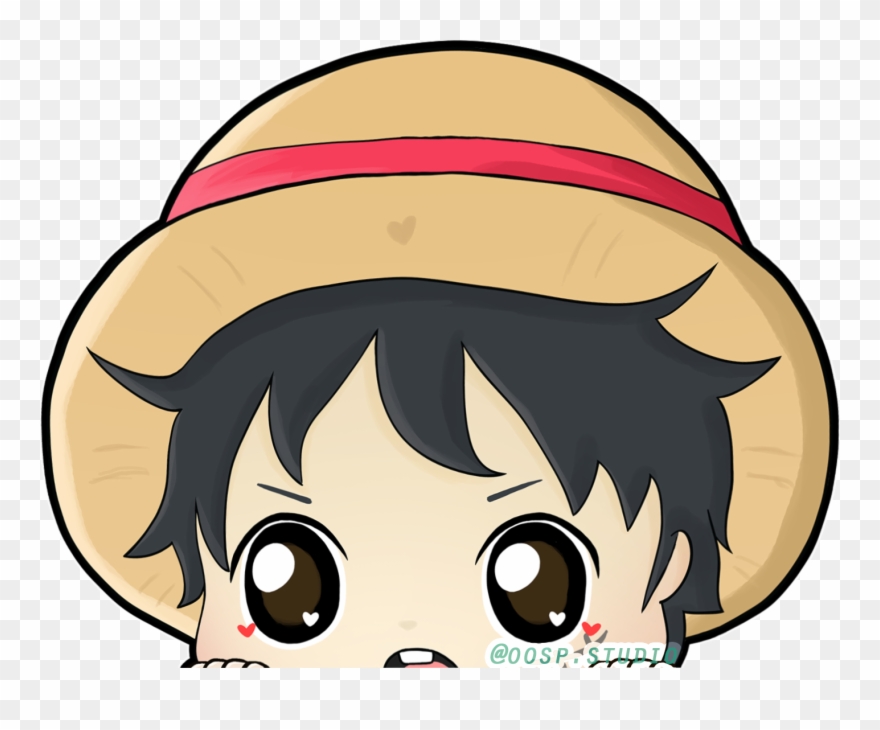 Luffy One Piece Peeking Decal Clipart