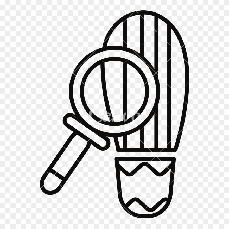 Line Art Of Magnifying Clipart