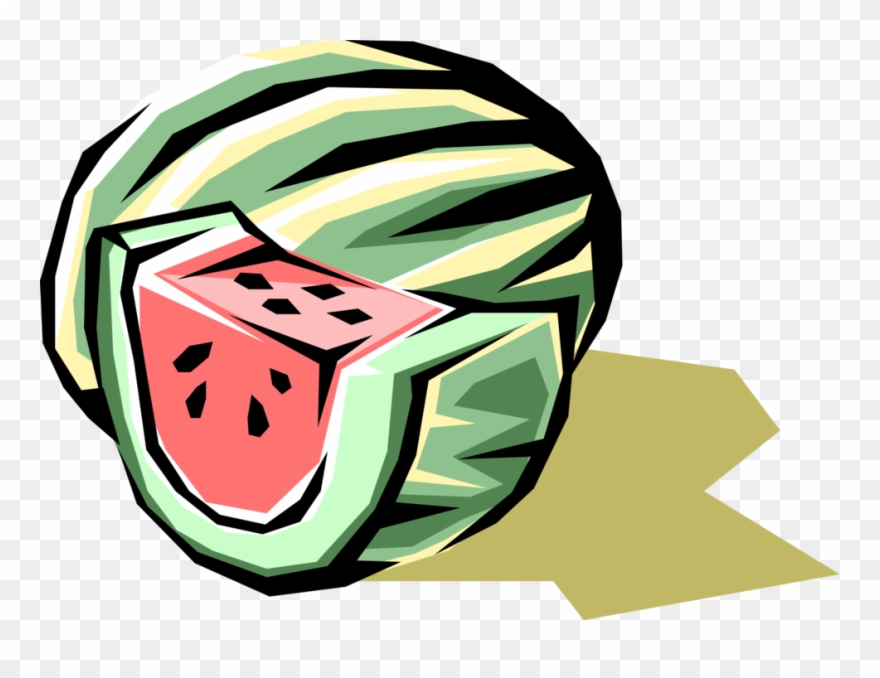Vector Illustration Of Sliced Watermelon Melon Fruit Clipart