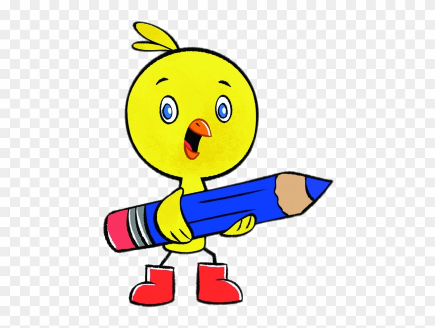 Chirp Holding A Giant Pencil Clipart