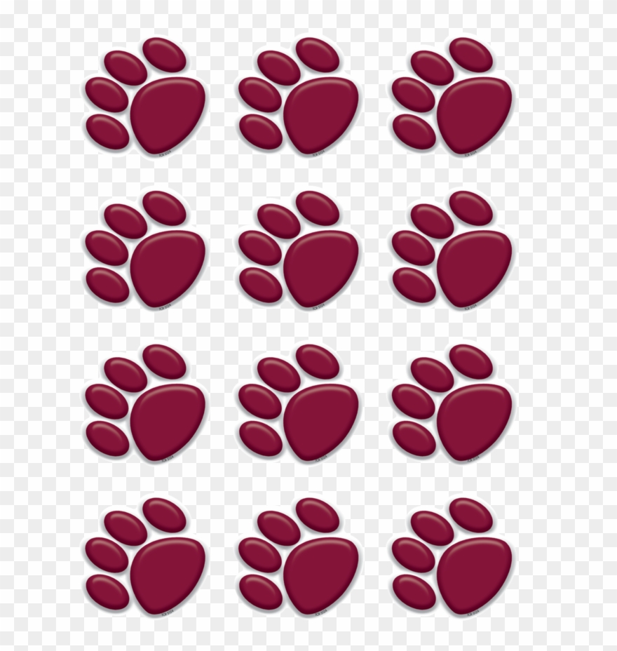 Tcr5124 Maroon Paw Prints Mini Accents Image Clipart