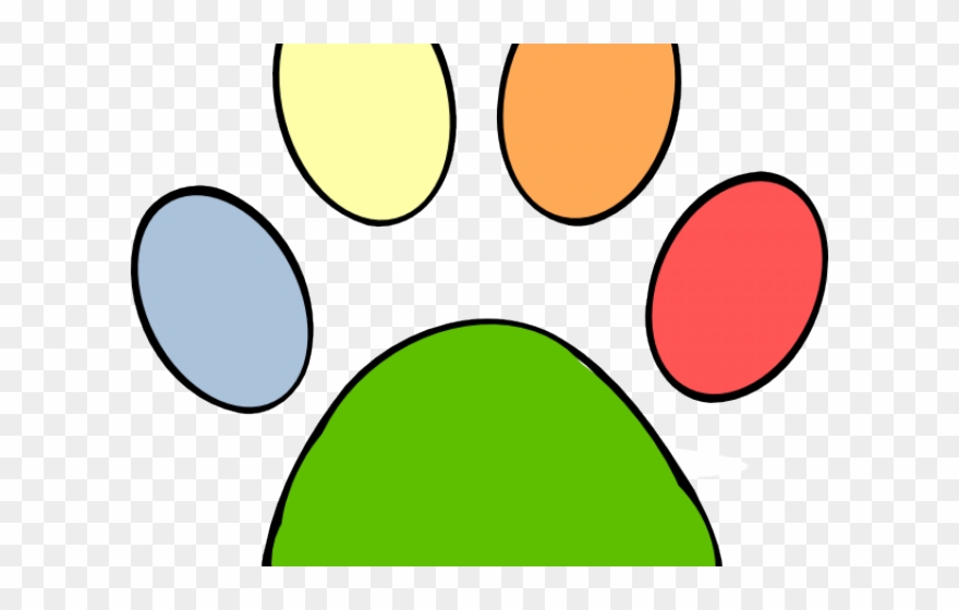 Colouful Clipart Paw Print - Png Download