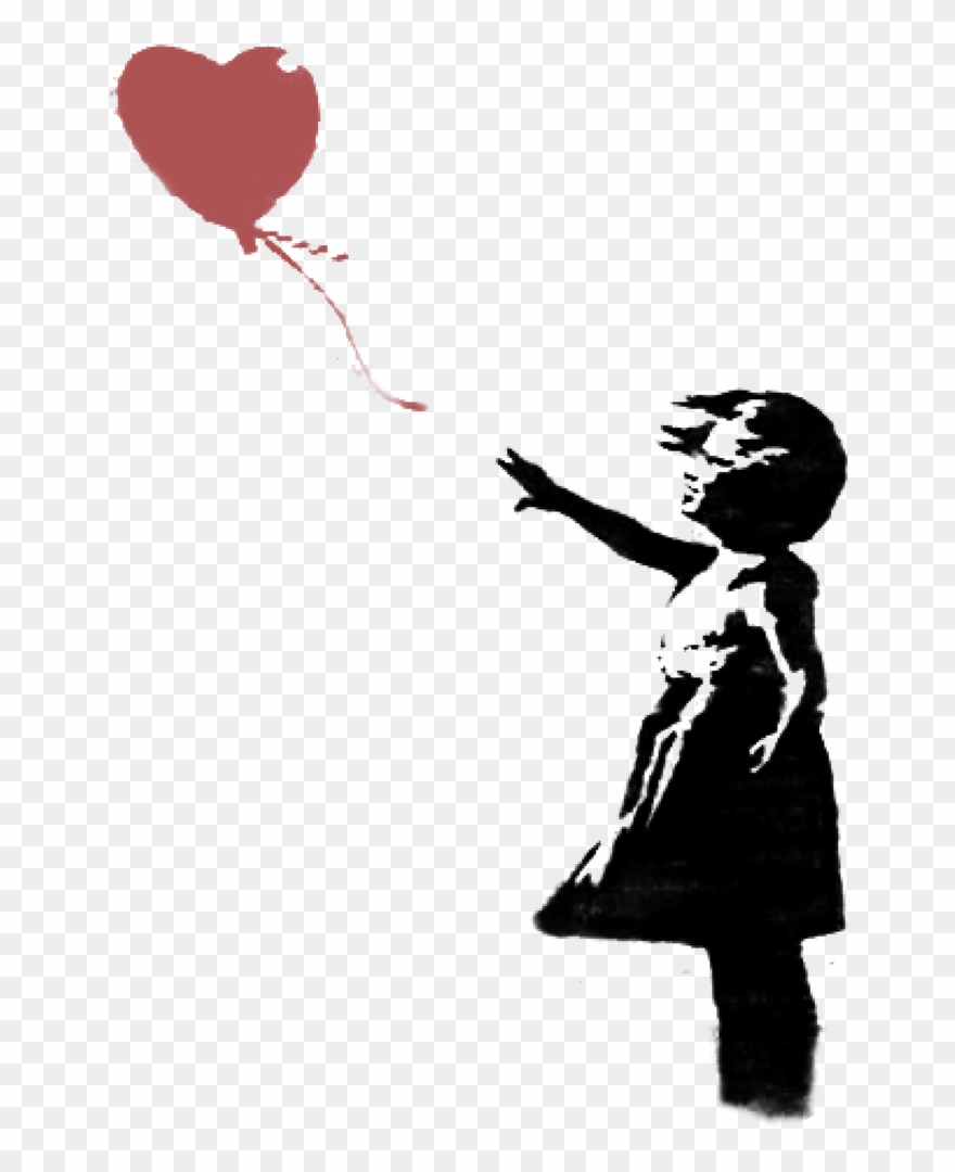 Banksy Heart Baloon Clipart