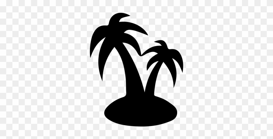 Palm Trees Rubber Stamp Clipart