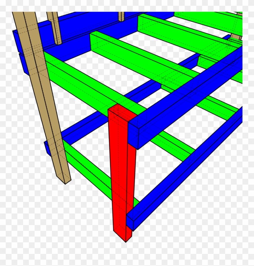 The Corners Are Joined In This Fashion, The Leg Goes Clipart