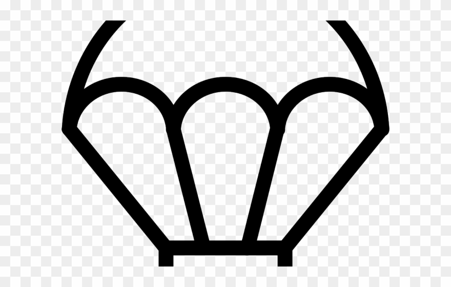 Parachute Clipart Black And White - Png Download