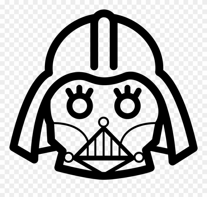 Darth Frontal Head Outline Clipart