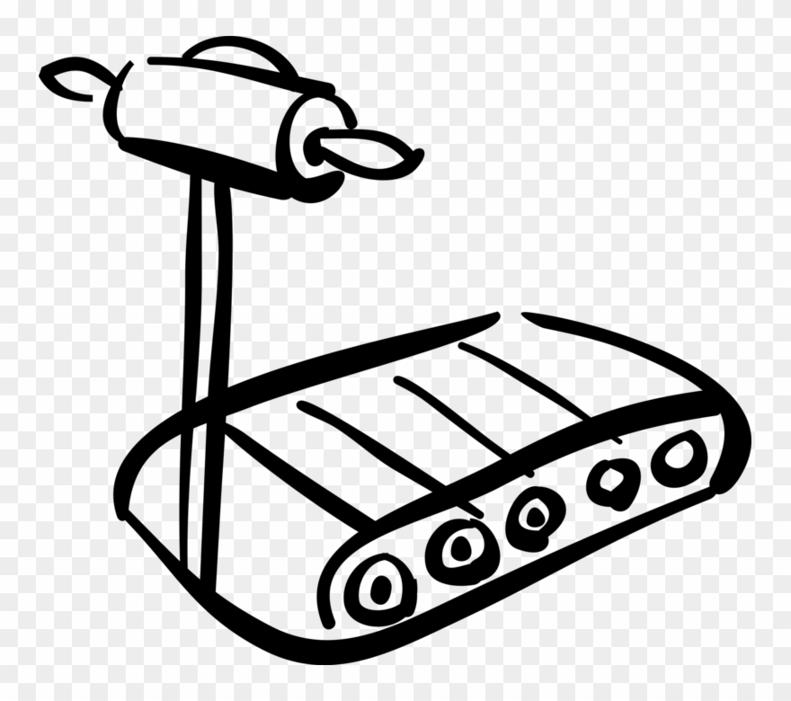 Vector Illustration Of Runner's Treadmill For Fitness Clipart