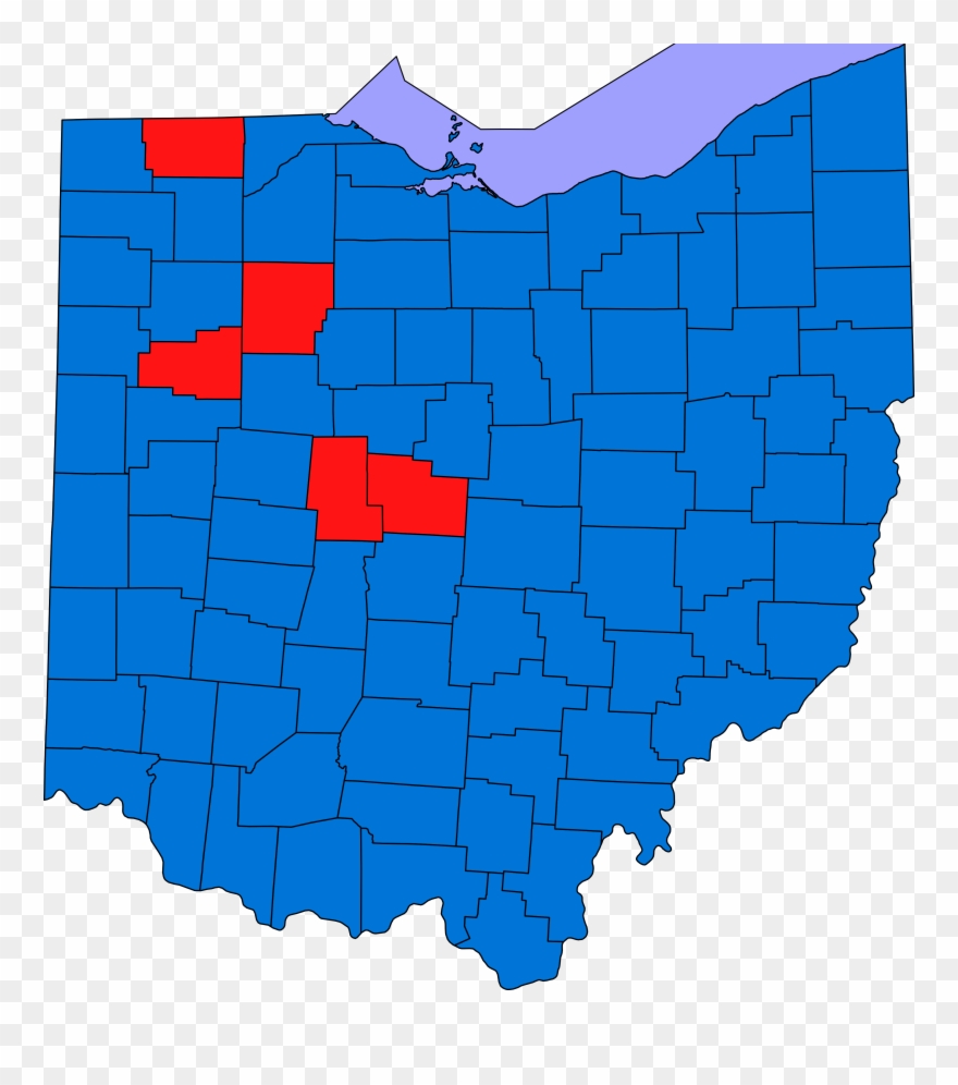 Us Presidential Election Results In Ohio By County, Clipart