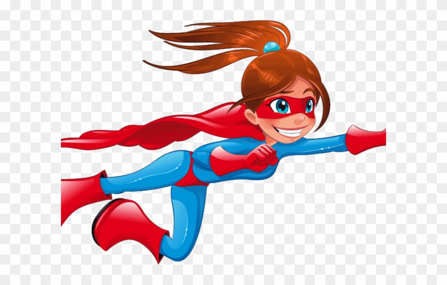 Batgirl Clipart Flying Superhero Girl - Png Download