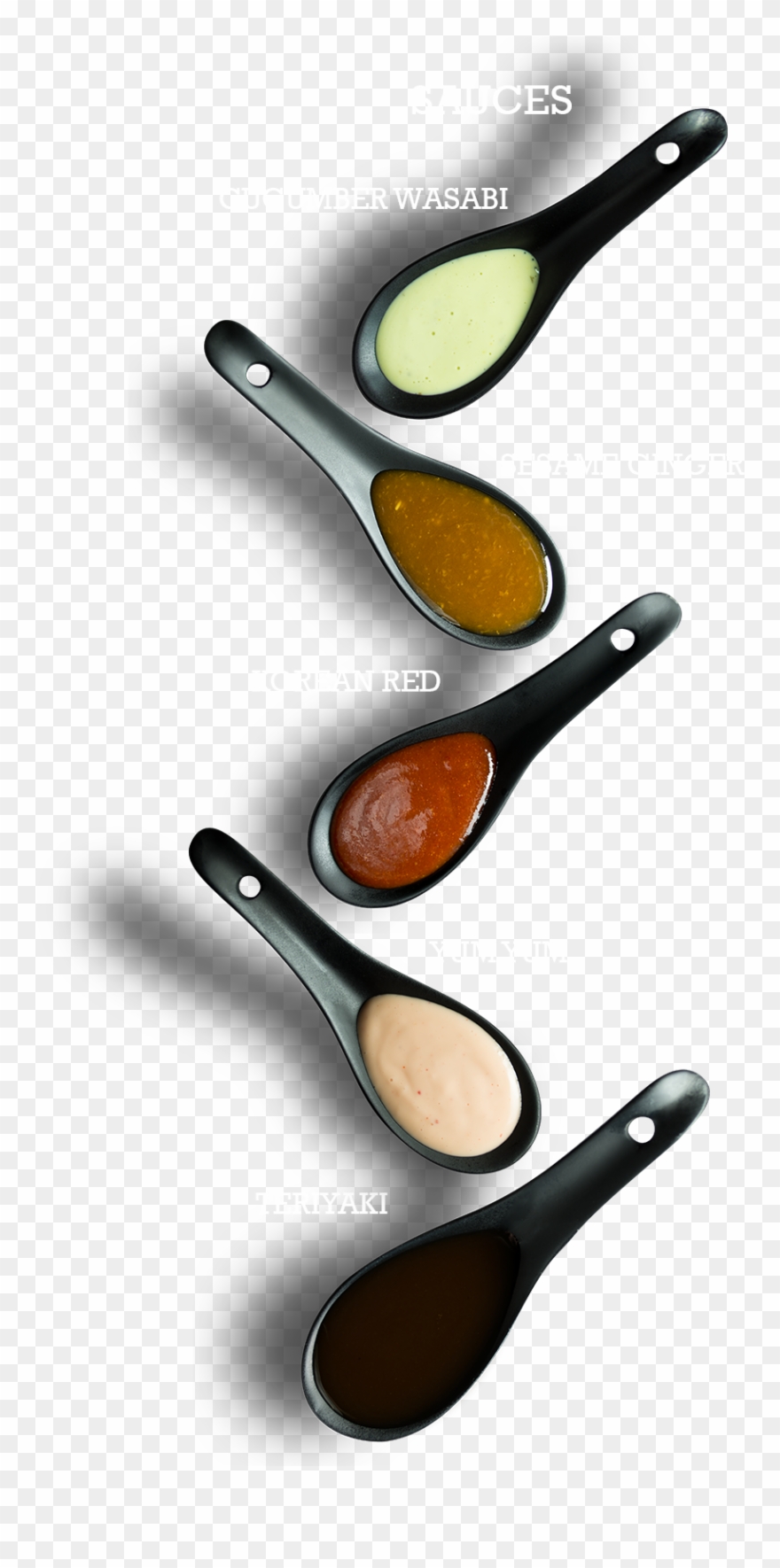 Cucumber Wasabi, Sesame Ginger, Korean Red, Yum Yum, Clipart