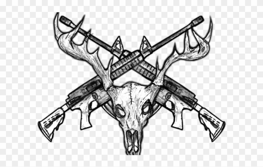 Rifle Clipart Skull Crossed - Png Download