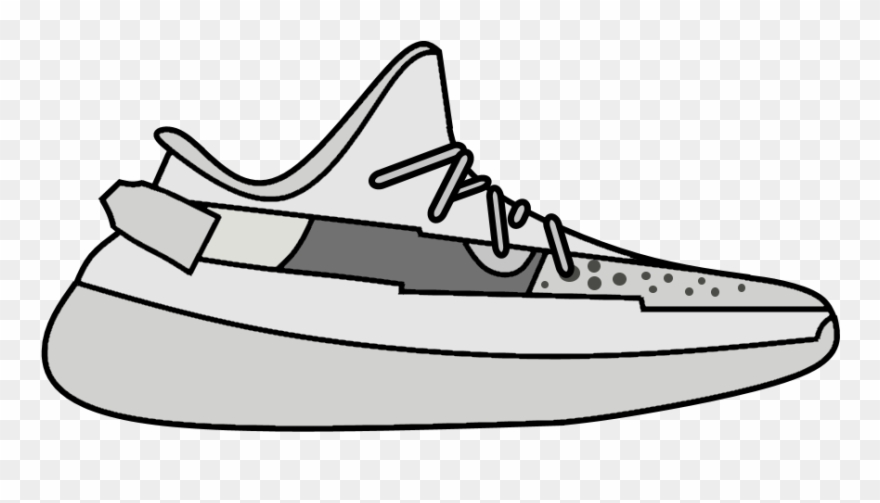 Yeezy Clip Art Black And White - Png Download