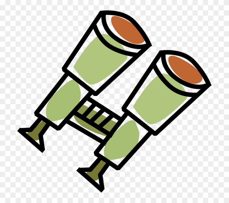 Vector Illustration Of Binoculars, Field Glasses Or Clipart