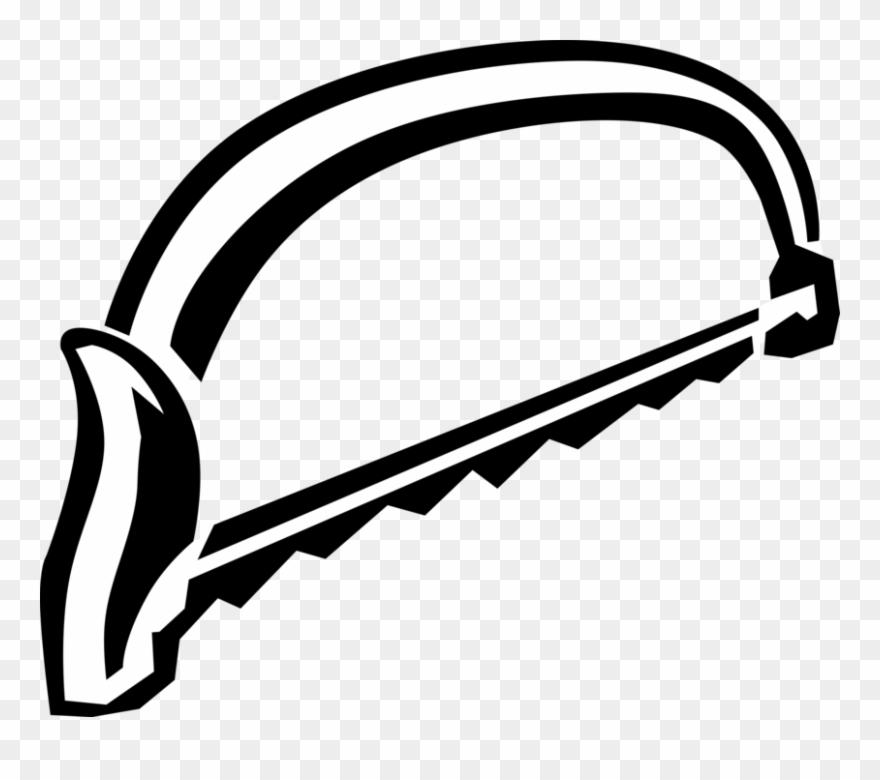 Vector Illustration Of Fine-toothed Metal Cutting Hacksaw Clipart