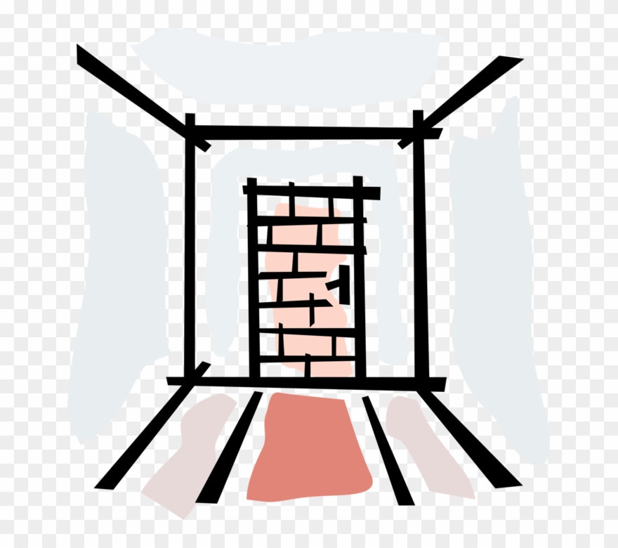 Vector Illustration Of Bricked In Doorway Entrance Clipart