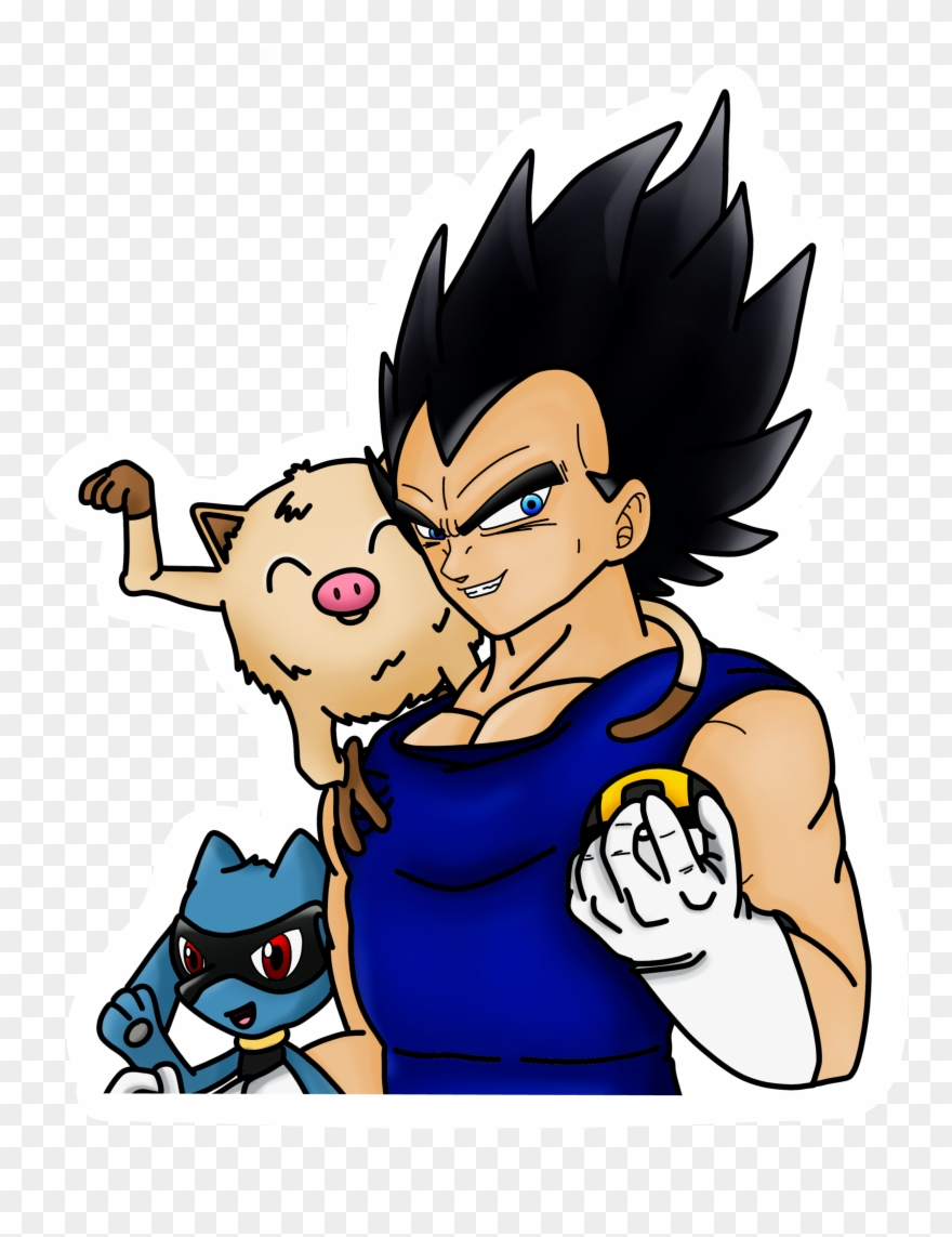 Vegeta Pokemon Trainer Sticker Clipart