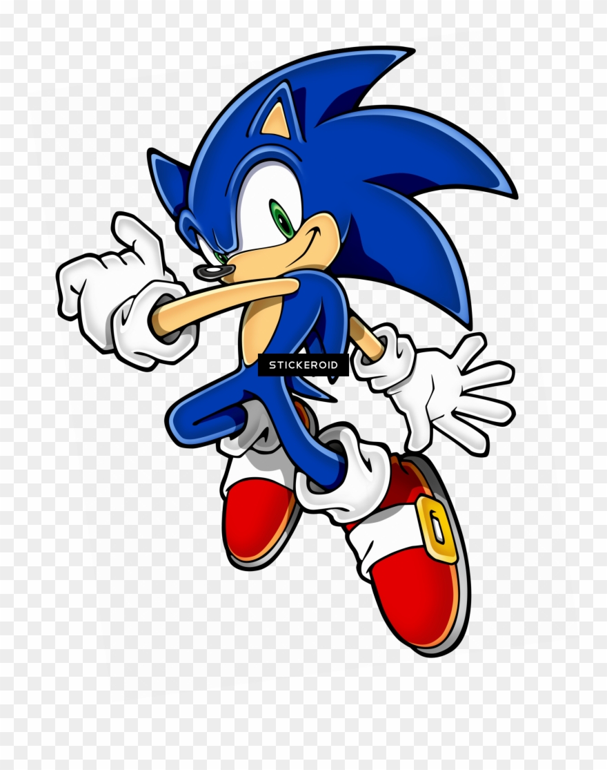 Sonic Hedgehog Jumping Side Clipart