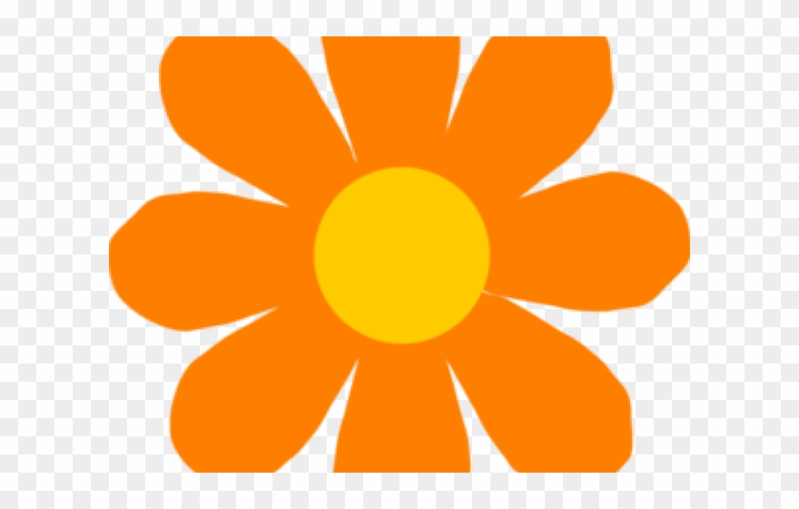 Orange Flower Clipart Flowerl - Png Download