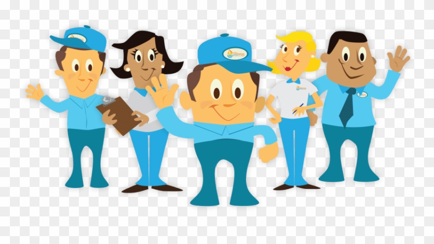 Ellington Ac And Heat Employees Mascots Clipart