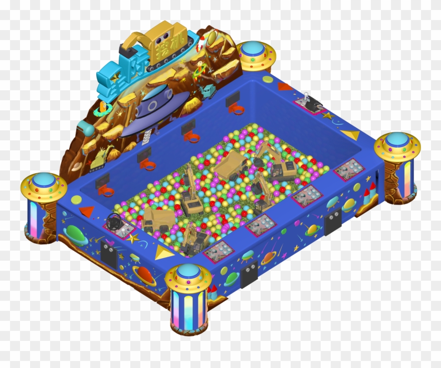 Kids Excavator Game Machine 4 Players Remote Control Clipart