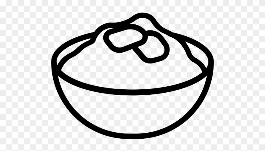 Mashed Potato With Butter Rubber Stamp Clipart