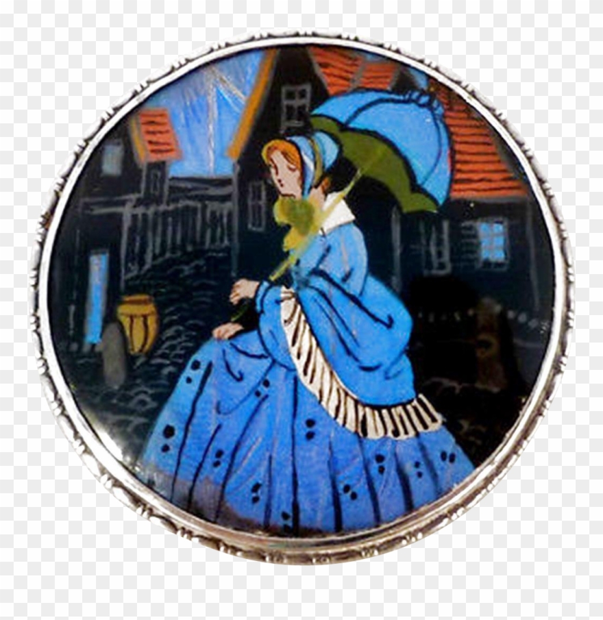 Art Deco Sterling Morpho Butterfly Wing Crinoline Lady Clipart