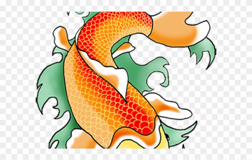 Drawn Koi Carp Charcoal Clipart