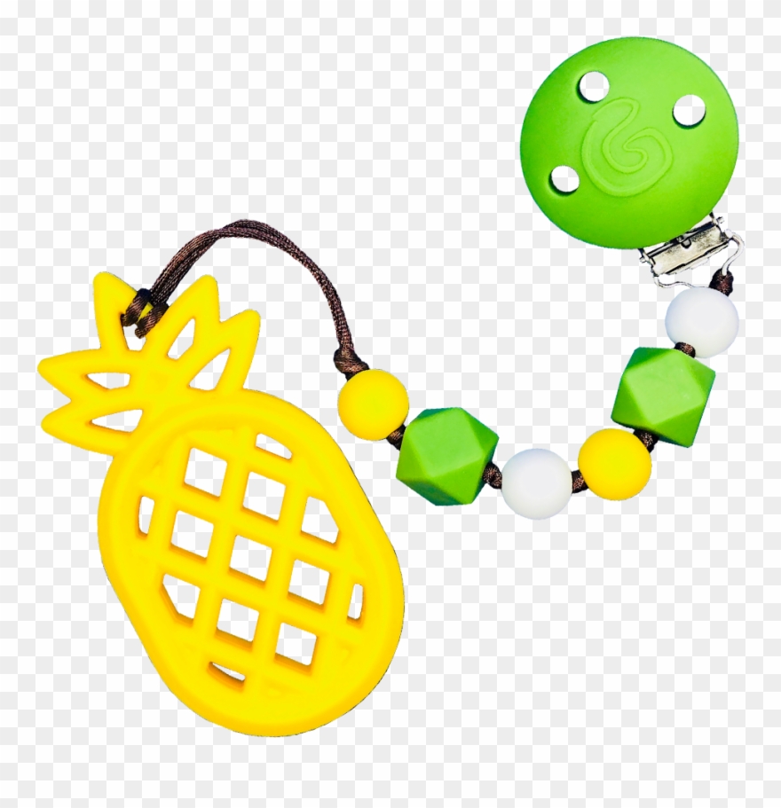 Gumbaby 'pineapple Party' Teething Toy W/ Beaded Pacifier Clipart
