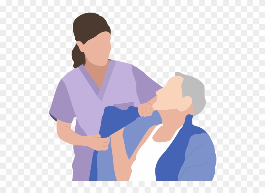 Nursing Associate Helping Man Clipart