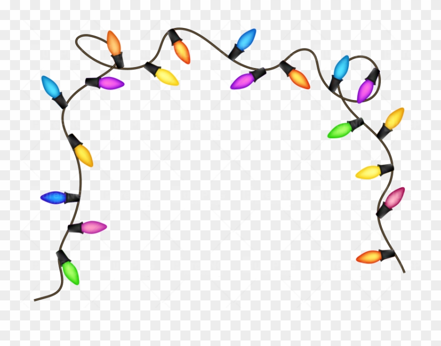 Chirstmas Lights Blue Purple Green Clipart